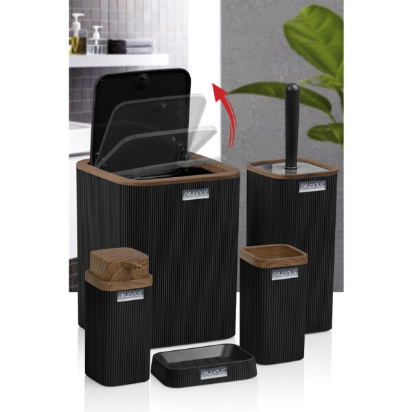 Stella 5’li Banyo Seti Ahşap - Siyah - Görsel 3